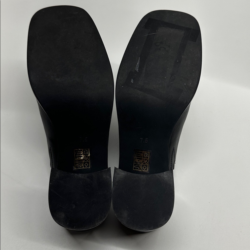 Jeffrey Campbell Walkin Mules Clogs Square Toe Open Back Shoes Leather Black 7.5 - Picture 8 of 11